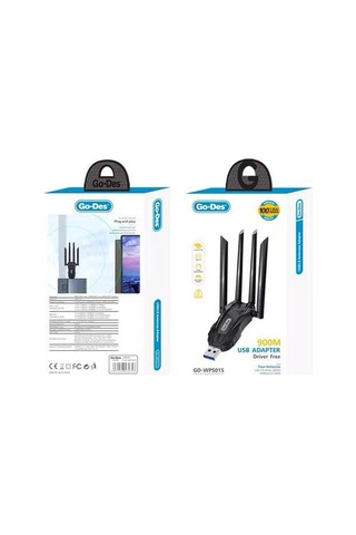 Go-des Gd-wps015 Wi-fi Usb Adaptörü 900mbps Siyah