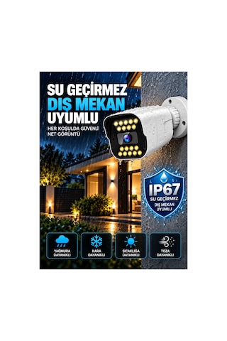 J-tech K1020 5mp Ip Sesli Renkli Gece Görüşlü 4 Lü Akıllı Güvenlik Kamera Seti Yüz Ve Araç Tanıma
