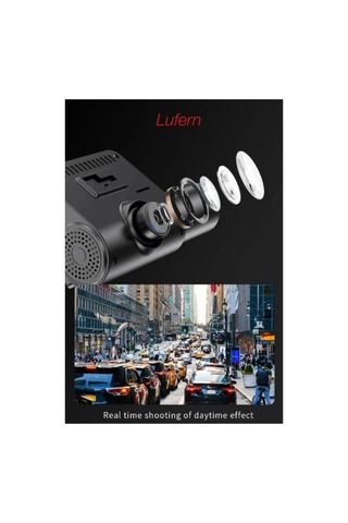 Yüksek Kaliteli M80 3 Lens Araç Kamerası Gece Görüş Video Kaydı Bluetooth Desteği Kablosuz Siyah