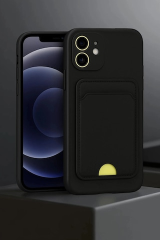 Mey İthalat Apple iPhone Uyumlu 11 Kılıf Kelvin Kartvizitli Silikon - Koyu Yeşil