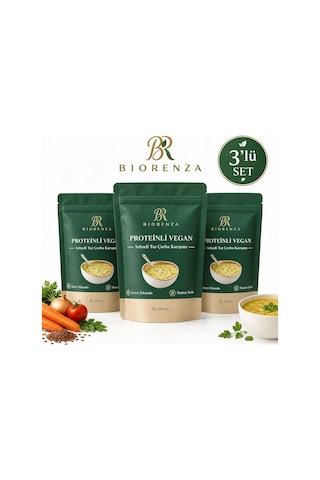 Biorenza Proteinli Vegan Toz Çorba Bezelye Proteinli Pirinç Proteinli Sebzeli 3 x 100 G
