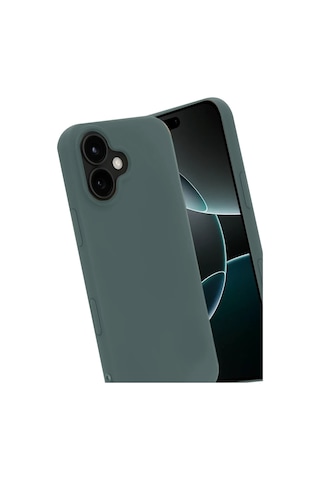 Apple İphone 17 Nano İçi Kadife Silikon - Koyu Yeşil