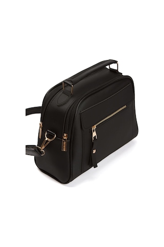 Kadın Günlük Siyah Vizon Omuz Çantası 2 Adet Siyah - Vizon