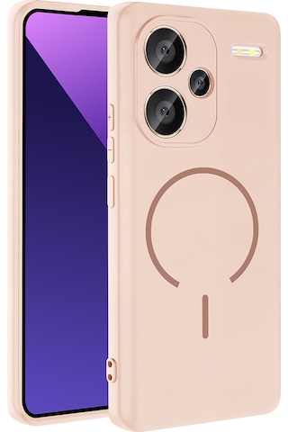 Redmi Note 13 Pro Plus 5g Kılıf M-safe Şarj Özellikli Msra Meta Kapak - Rose Pembe Rose Pembe