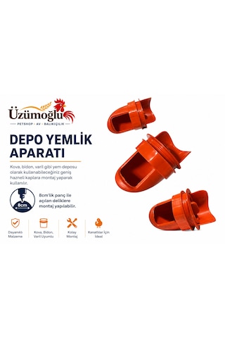 10 Adet Depo Yemlik Aparatı Kova, Bidon Ve Varil Uyumlu Tavuk, Civciv, Bıldırcın Ve Kanatlı Yemlik Aparatı