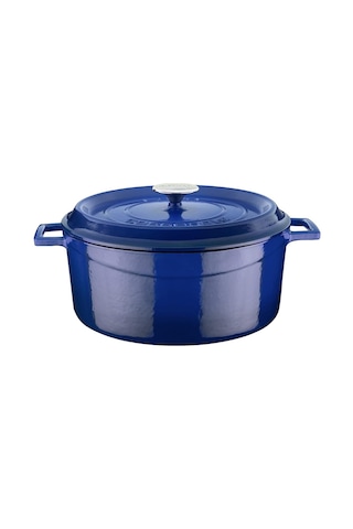 Lava Döküm Yuvarlak Tencere, Trendy, 28 Cm, 6.71 L Hacim, Mavi Genel