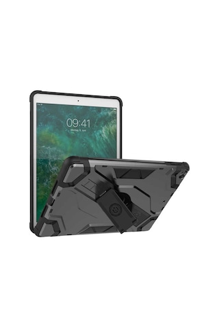 iPad Uyumlu 9.7 2017 5.nesil Tkdr Defens Tablet Silikon - Siyah Kapaklı Kılıf