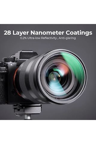 K&f Concept 77mm Nano-x Mc-uv 28 Çok Katmanlı Kaplamaya Sahip Koruma Filtresi 8k Ultra Hd