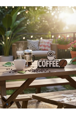 3dprototürk Kahve Köşesi Coffee Yazılı Dekoratif Masaüstü Biblo