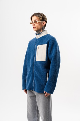 Respire Erkek Zip Oversize Teddy Ceket Lacivert
