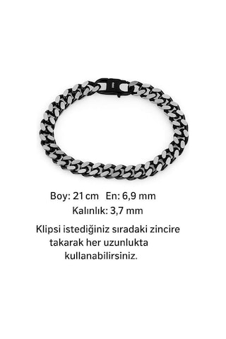 Dkj.12.10005 Antrasit Erkek Çelik Bileklik Gri