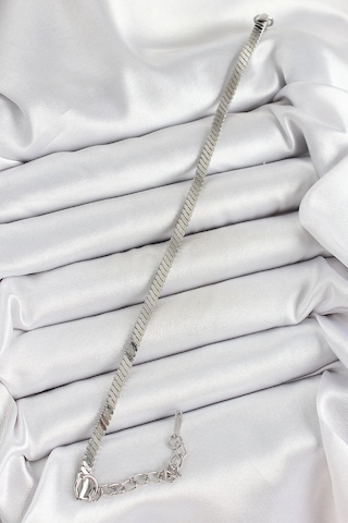 316l Çelik Gümüş Renk Yassı Zincir Model Kadın Bileklik Çok Renkli