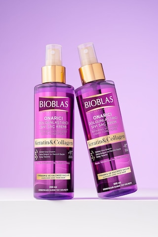 Bioblas Keratin Kolajen Sıvı Saç Kremi 200 Ml - Onarıcı, Dolgunlaştırıcı, Kolay Tarama