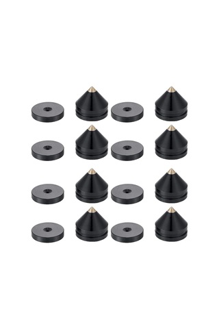 Aubyhe Siyah Alüminyum Hoparlör Ayakları Seti - 8 Adet, Metal Tırnaklı, 23mm Taban, 20mm Uzunluk