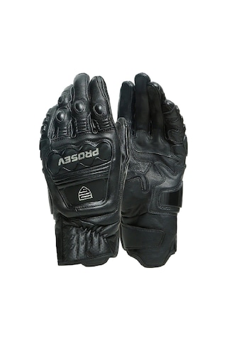 Motosiklet Eldiveni Carbon Titanium Full Koruma Deri Motorcu Eldiven Siyah Uyumlu