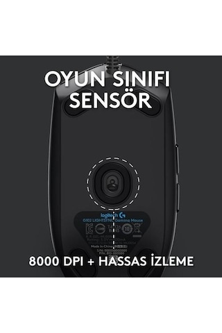Logitech G G102 LIGHTSYNC RGB Aydınlatmalı 8.000 DPI Kablolu Oyun