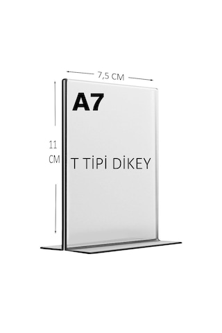 Heroglas A7 T Tipi Dikey Masa Üstü Şeffaf Pleksi / Föylük-fiyatlık-menü-broşürlük