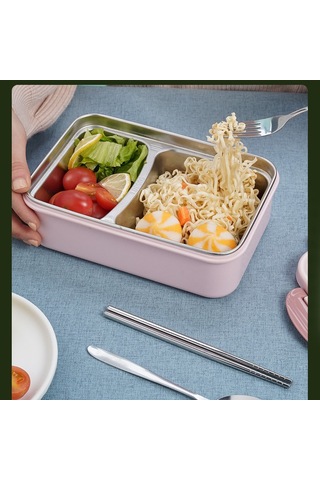 Jian Fan Yeni 304 Paslanmazçelik Bölmeliöğle Yememe Kutusu Ofis Çalışanıögrenciocuk Sızdırmazıyalımıöğle Yememe Kutusu Pembe
