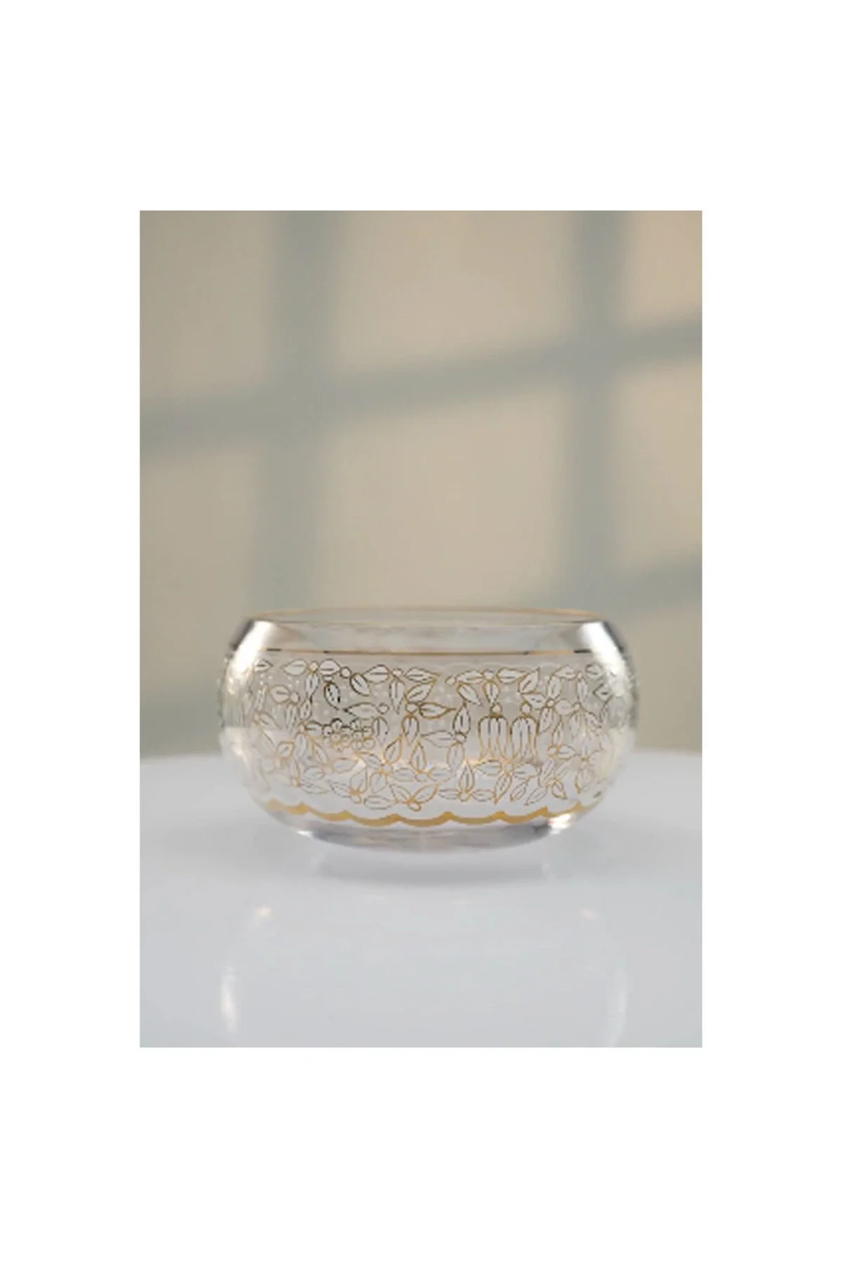 Paşabahçe Altın Yaldız El İşçiliği Yaprak Kase Beyaz 22x12 Cm