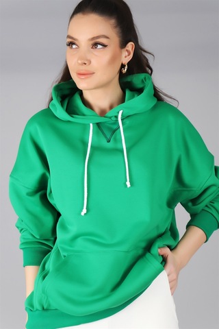 Sweetness Kadın Yeşil Kapüşonlu Sweatshirt Yeşil