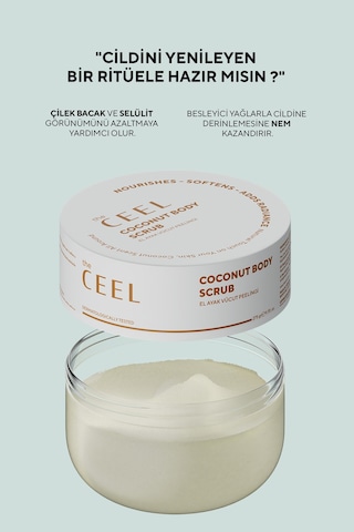 The Ceel Hindistan Cevizi Özlü Nemlendirici, Besleyici, Batık Giderici ve Arındırıcı Vücut Peelingi 275 gr