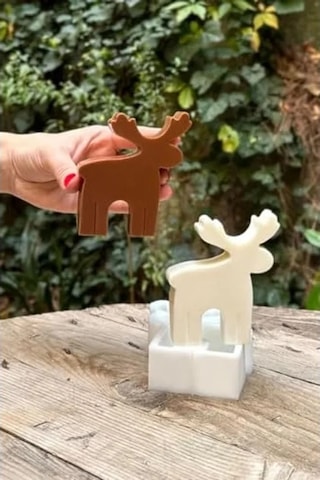 Silikon Geyik 2d Mum Kalıbı, Tek Adet İle Yaratıcı Tasarımlar Açık Bej