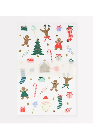 Meri Meri - Jolly Tattoo Sheet - Yeni Yıl Geçici Dövmeler 2'li