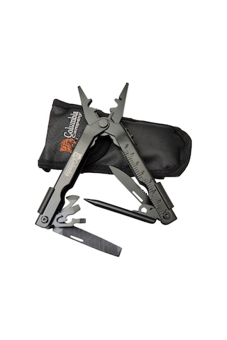 Columbia Kamp Np 1020 A Siyah Imha Pensesi 17cm - Çok Amaçlı, Metal Gövde (multitool), Kılıflı Siyah