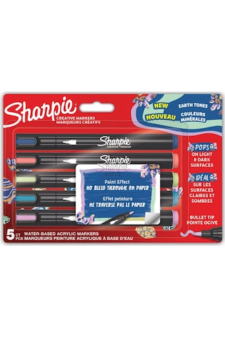 Sharpie Acrylic Paint Markers Earth Tones 5'li Yuvarlak Uç Akrilik Markör Kalem Seti / 2213380