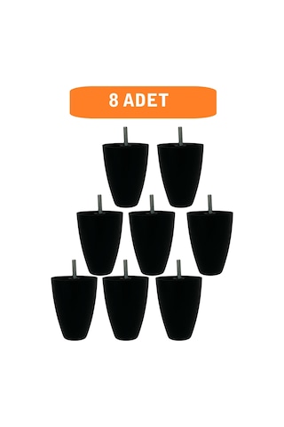 Homdep Kanepe Koltuk Tv Ünitesi Konsol Yükseltme Adalya Model Plastik Ayak 10 Cm Siyah Renk 8 Adet Siyah