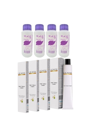Lilafix Saç Boyası 60 Ml.+H.A.S Oksidan 60 Ml. (4'Er Adet)