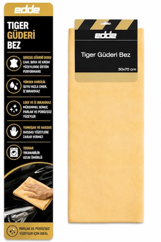 Edde Araba Araç Oto Tiger Güderi Bez 50 70 Cm  Güderi Oto Detailing
