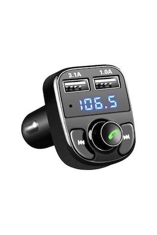 Car X8 Araç Fm Transmitter 5.0 Bluetooth Usb Mp3 Sd Kart Çakmaklık Girişli Oto Müzik Çalar Sku: Smgstkc83bcc239b