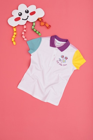 U.S. Polo Assn. Kız Çocuk Beyaz Polo Yaka Tişört 50283246-VR013