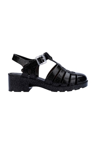 Mini Melissa Kız Çocuk Possession Parıltılı Simli İnci Siyahı Sandalet-14476 Siyah