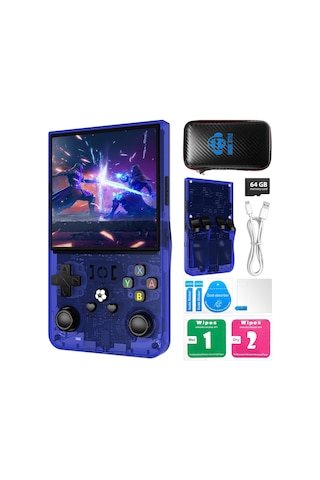 Konsol Plus R36s Max Retro El Oyun Konsolu 4.0'' Ips Ekranlı 18.000 Oyunlu - Mavi