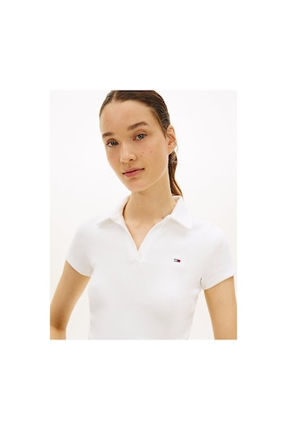 Tommy Hilfiger Kadın Tjw Slim Rib Polo T-shirt-16410 Ekru
