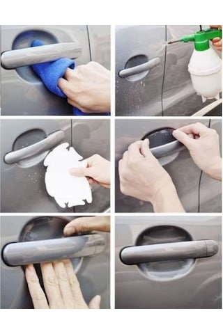 Araba Araç Kapı Kolu Koruma Filmi Oto Kol Yuvası Koruyucu 4 Adet (447026338)