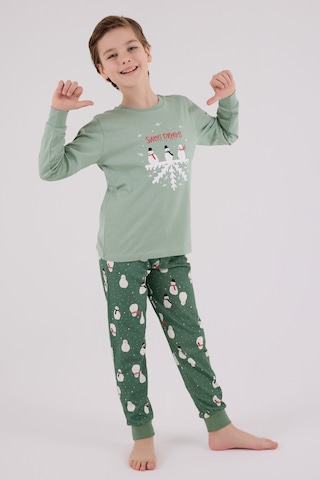 Rolypoly Erkek Çocuk Yeşil Pijama Takımı Rp3681-c-v2