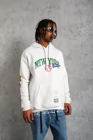 Veraura Lifestyle Erkek Baskılı Kapüşonlu Sweatshirt - Beyaz