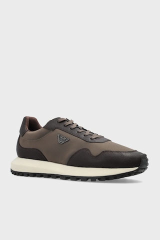 Emporio Armani Logolu Sneaker Ayakkabı Erkek Ayakkabı Em003738 Af19532 M6492 Kahve