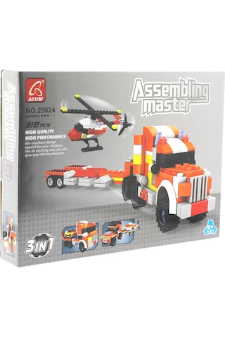 Ausini Assembling Master 3 İn 1 311 Parça Araç Taşıyıcı Tır