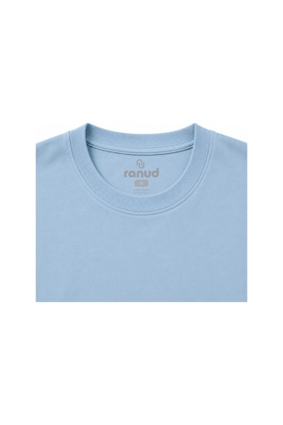 Ranud Erkek Oversize Fit Tişört,%100 Pamuk, Yumuşak Fırçalı Kumaş, Oeko-tex Sertifikalı Mavi