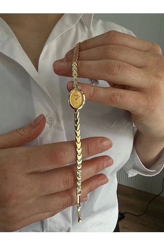 Arpaş 14 Ayar Altın Eklentili Saatli Bileklik 945 Gold Sarı Altın