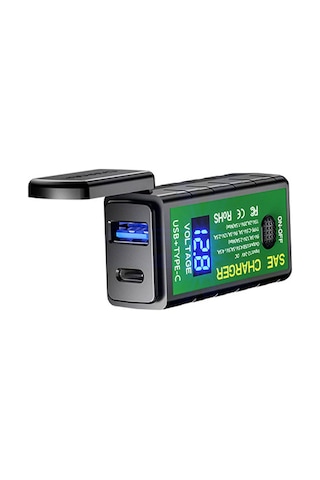 Fosenze Motorsiklet İçin Çift Portlu Hızlı Şarj Cihazı - Su Geçirmez Usb Ve Type-c Pd+qc3.0