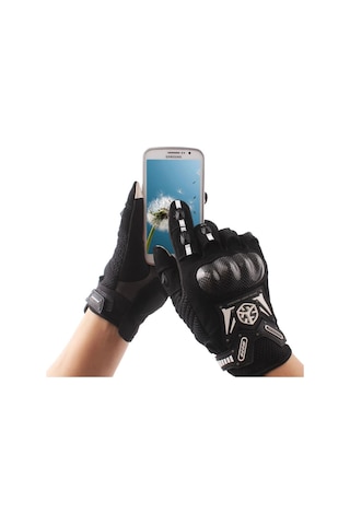 Motosiklet Eldiveni Carbon Fiber Koruma Aşınmaya Karşı Dirençli Telefon Dokunmatik Motor Eldiven