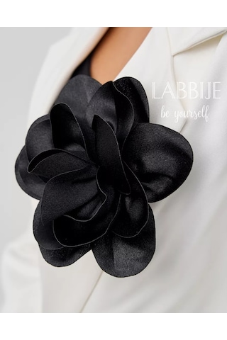 Labbıje Büyük Broş Kumaş Çiçek Fiyonk 242289160 Siyah