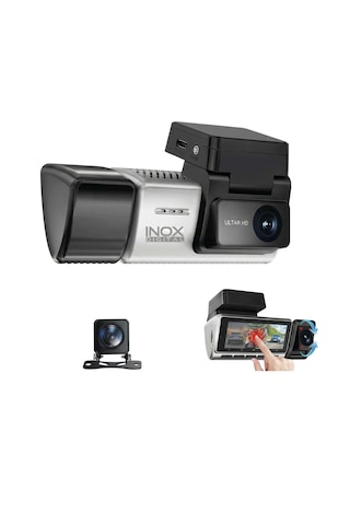Inox-x603 2k Çözünürlüklü 3 Kanallı Araç İçi Kamera - Ön, İç Ve Arka Geri Görüşlü Dash Cam