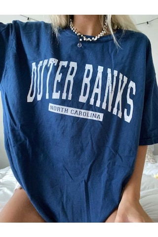 Noıssey Lacivert Baskılı Oversize Kadın