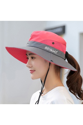 Uv Işınlarına Karşı Koruyucu Geniş Kenarlı Güneş Şapkası - Kadınlar İçin Modaya Uygun Ve Rahat Pembe